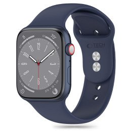 Tech-Protect silikoninis dirželis, skirtas Apple Watch 4/ 5/ 6/ 7/ 8/ 9/ SE/ Ultra 1/ 2 (42/ 44/ 45/ 49 mm) – mėlynas