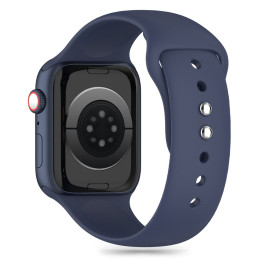 Tech-Protect silikoninis dirželis, skirtas Apple Watch 4/ 5/ 6/ 7/ 8/ 9/ SE/ Ultra 1/ 2 (42/ 44/ 45/ 49 mm) – mėlynas