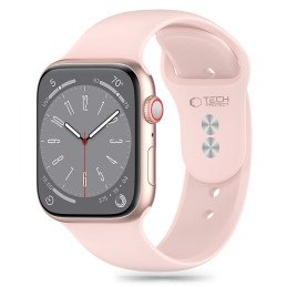 Tech-Protect silikoninis dirželis, skirtas Apple Watch 4/ 5/ 6/ 7/ 8/ 9/ SE/ Ultra 1/ 2 (42/ 44/ 45/ 49 mm) – rožinė