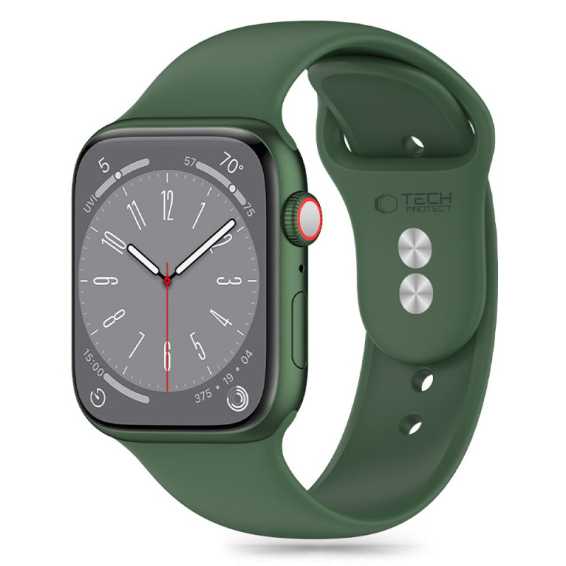 Tech-Protect silikoninis dirželis, skirtas Apple Watch 4/ 5/ 6/ 7/ 8/ 9/ SE/ Ultra 1/ 2 (42/ 44/ 45/ 49 mm) – žalias