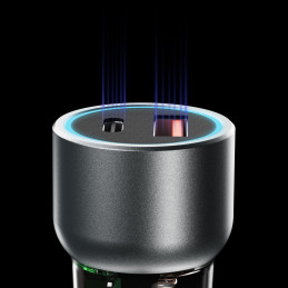 Dudao R4T 30W USB-A / USB-C automobilinis įkroviklis - pilkas