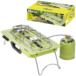 MOVE turistinė viryklė su 2 dujiniais kasetiniais degikliais + reguliuojamas 4.6kW degiklis