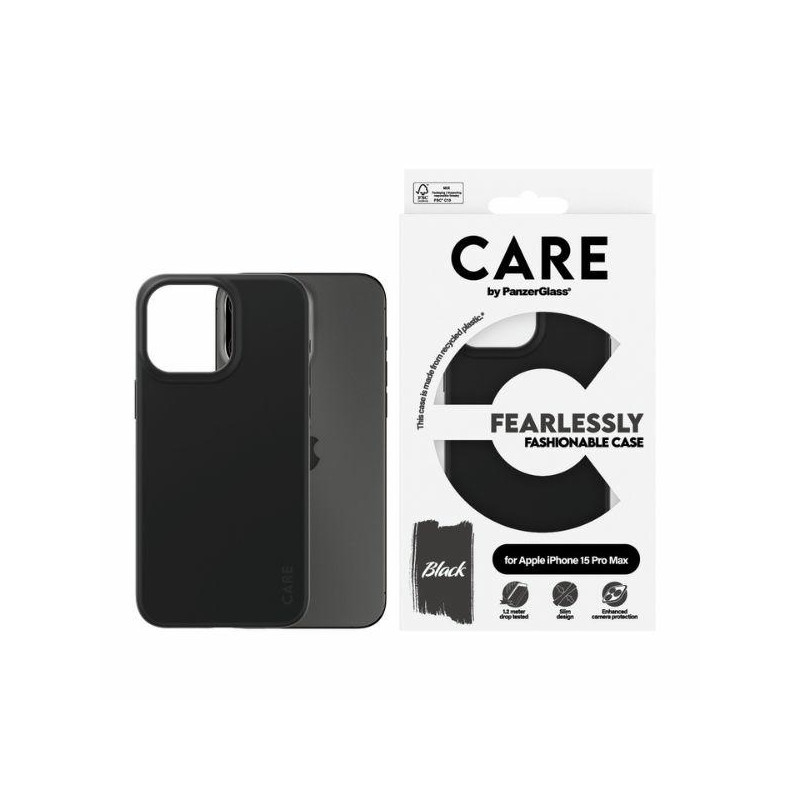 CARE by PanzerGlass Fearlessly madingas dėklas, skirtas iPhone 15 Pro Max – juodas