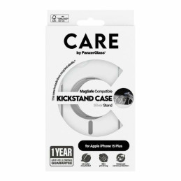 CARE by PanzerGlass Kickstand Case MagSafe iPhone 15 Plus – sidabrinis
