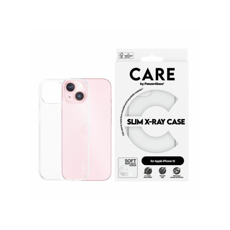 CARE by PanzerGlass Slim X-Ray Case iPhone 15 - skaidrus