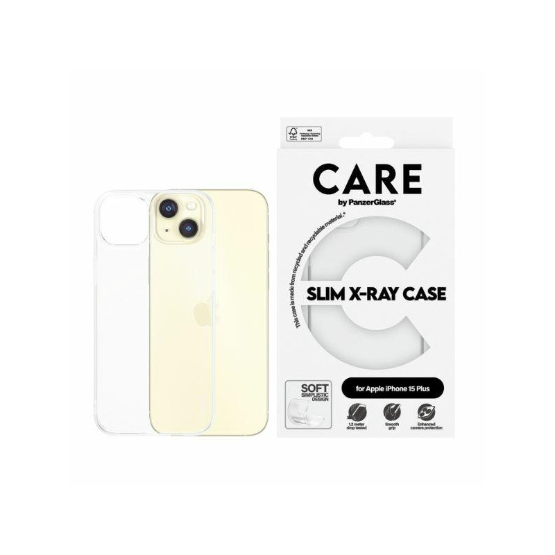 CARE by PanzerGlass plonas rentgeno dėklas iPhone 15 Plus - skaidrus