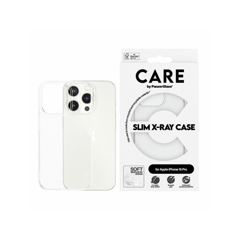 CARE by PanzerGlass Slim X-Ray Case iPhone 15 Pro - skaidrus