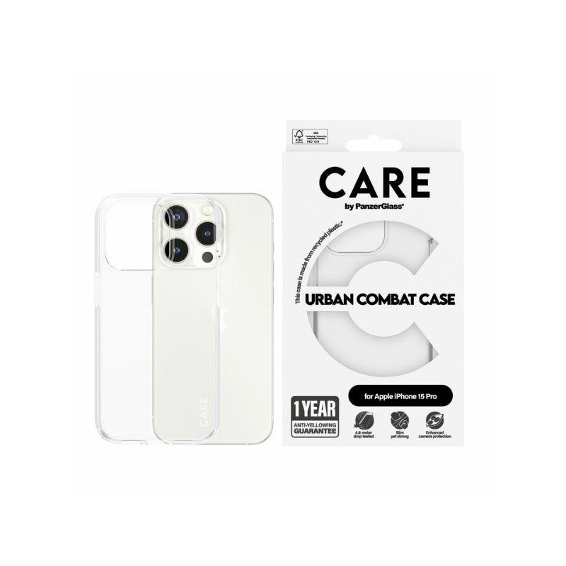 CARE by PanzerGlass Urban Combat Case iPhone 15 Pro - skaidrus