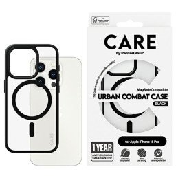 CARE by PanzerGlass Urban Combat Case MagSafe dėklas iPhone 15 Pro - juodas