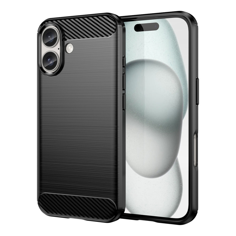 Carbon Case silikoninis dėklas iPhone 16 - juodas