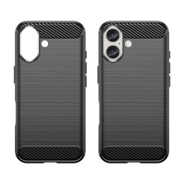 Carbon Case silikoninis dėklas iPhone 16 - juodas