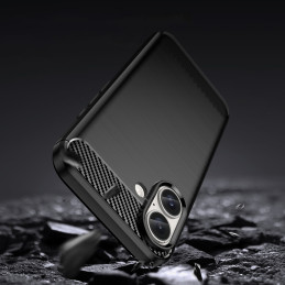 Carbon Case silikoninis dėklas iPhone 16 - juodas