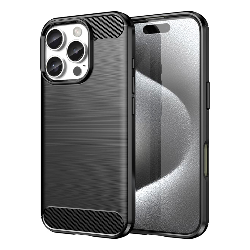 Carbon Case silikoninis dėklas iPhone 16 Pro Max - juodas