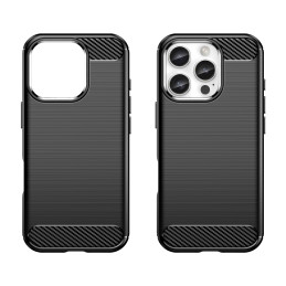 Carbon Case silikoninis dėklas iPhone 16 Pro Max - juodas