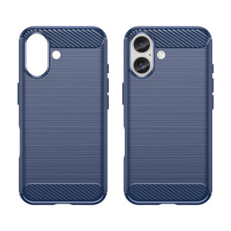 Carbon Case silikoninis dėklas iPhone 16 - mėlynas
