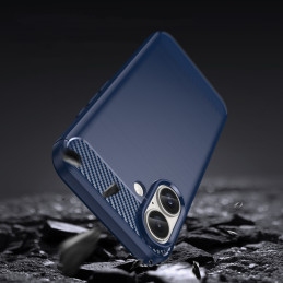 Carbon Case silikoninis dėklas iPhone 16 Plus - mėlynas