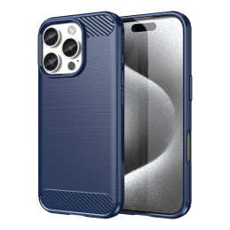 Carbon Case silikoninis dėklas iPhone 16 Pro - mėlynas