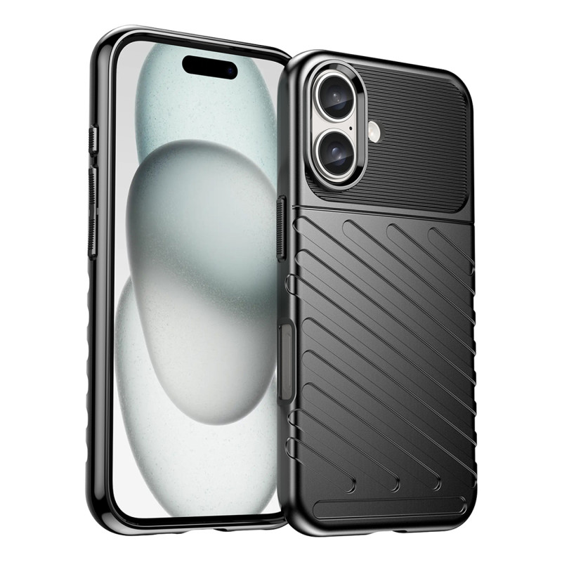 Thunder Case silikoninis dėklas iPhone 16 Plus - juodas