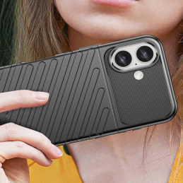 Thunder Case silikoninis dėklas iPhone 16 Plus - juodas