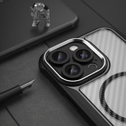 Pirmaujančios serijos MagSafe silikoninis dėklas, skirtas iPhone 16 Pro Max - juodas