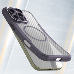 Pirmaujančios serijos MagSafe silikoninis dėklas, skirtas iPhone 16 Pro Max - violetinis