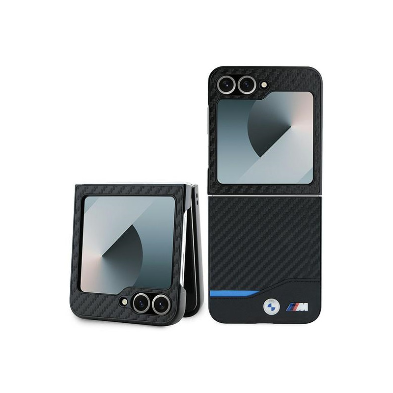 BMW Carbon Blue Line dėklas, skirtas Samsung Galaxy Z Flip 6 - juodas