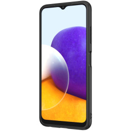 Nillkin Textured Case tvirtas sustiprintas dėklas su gelio rėmeliu ir nailonine nugara, skirtas Samsung Galaxy A22 4G ju...