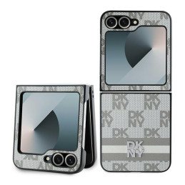 DKNY „Samsung Galxy Z Flip 6“ languotas raštas su spausdintomis juostelėmis - smėlio spalvos