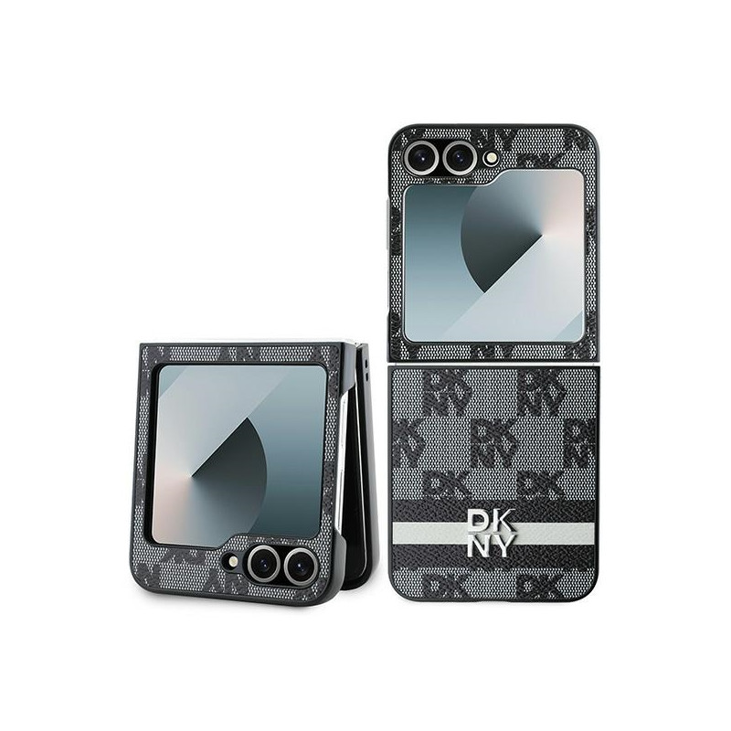 DKNY „Samsung Galaxy Z Flip 6“ languotas raštas su spausdintomis juostelėmis - juodas