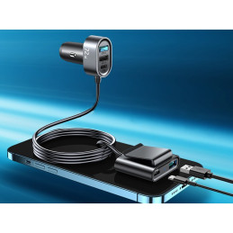 Joyroom automobilinis įkroviklis 2xPD + 2xQC3.0 72W 1.5m juodas (JR-CL05)