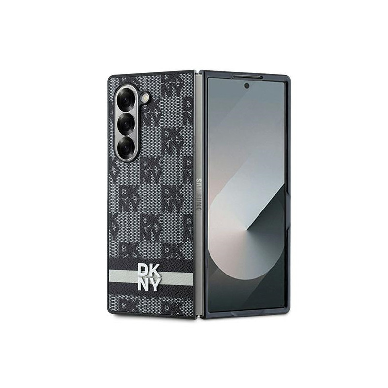 DKNY languotų raštų spausdintų juostelių dėklas, skirtas Samsung Galaxy Z Fold 6 - juodas
