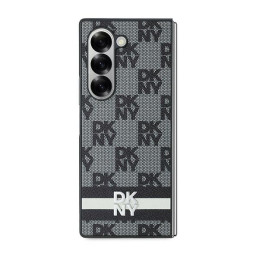 DKNY languotų raštų spausdintų juostelių dėklas, skirtas Samsung Galaxy Z Fold 6 - juodas