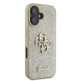 Guess Fixed Glitter Big 4G dėklas iPhone 16 - auksinis