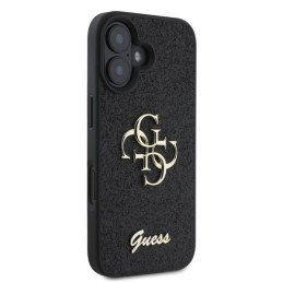 Guess Fixed Glitter Big 4G dėklas iPhone 16 - juodas