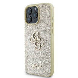 Guess Fixed Glitter Big 4G dėklas, skirtas iPhone 16 Pro Max - auksinis