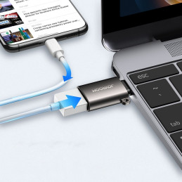 Joyroom USB-A 3.2 Gen 1 (moteriškas) – USB-C (vyriškas) adapteris juodas (S-H151 Black)