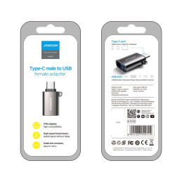 Joyroom USB-A 3.2 Gen 1 (moteriškas) – USB-C (vyriškas) adapteris juodas (S-H151 Black)