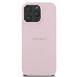 Guess MagSafe Grained Gold Ring dėklas iPhone 15 Pro Max - rožinis