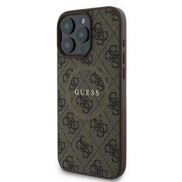 Guess 4G Ring Classic Logo MagSafe dėklas iPhone 16 Pro - rudas