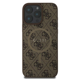 Guess 4G Ring Classic Logo MagSafe dėklas iPhone 16 Pro - rudas