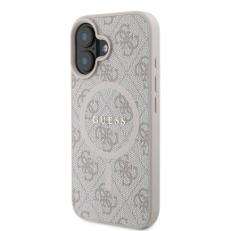 Guess 4G Ring Classic Logo MagSafe dėklas iPhone 16 Plus - rožinis