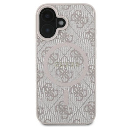 Guess 4G Ring Classic Logo MagSafe dėklas iPhone 16 Plus - rožinis