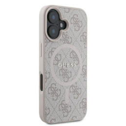 Guess 4G Ring Classic Logo MagSafe dėklas iPhone 16 Plus - rožinis