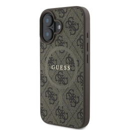 Guess 4G Ring Classic Logo MagSafe dėklas iPhone 16 Plus - rudas