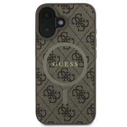 Guess 4G Ring Classic Logo MagSafe dėklas iPhone 16 Plus - rudas