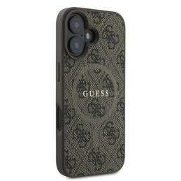 Guess 4G Ring Classic Logo MagSafe dėklas iPhone 16 Plus - rudas
