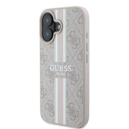 Guess 4G Printed Stripes MagSafe dėklas iPhone 16 Plus - rožinis