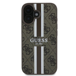 Guess 4G Printed Stripes MagSafe dėklas iPhone 16 Plus - rudas