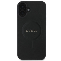 Guess Saffiano Classic Logo MagSafe dėklas iPhone 16 Plus - juodas