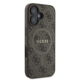 Guess 4G Ring Classic Logo MagSafe dėklas iPhone 16 - rudas